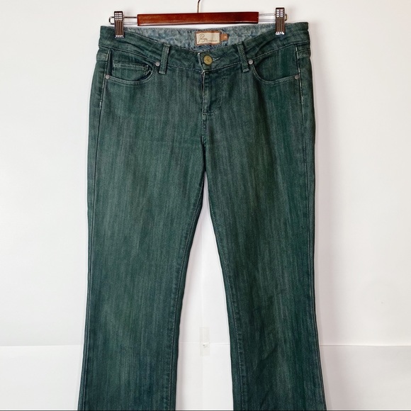 EUC Paige Olive Green Benedict Canyon Bootcut Jeans - Picture 2 of 10